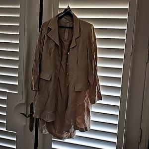 Woman dress trench coat set khaki nwt 12